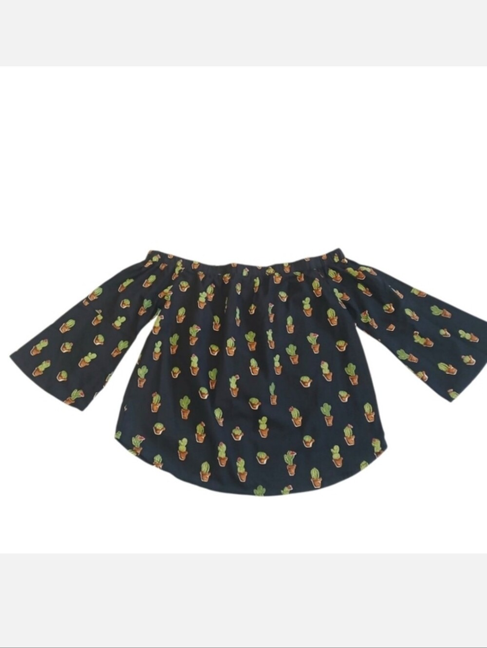 Francesca's Collections Cactus Print Off Shoukder Blouse XS